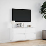 TV Wall Cabinet with LED Lights White 100x31x45 cm 852292