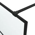 Walk-in Shower Wall Black 115x195 cm Frosted ESG Glass 152133
