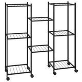 Flower Stand with Wheels 83x25x83.5 cm Black Iron 343128