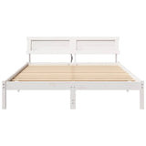Bed Frame with Headboard White 140 x 200 cm Solid Pine Wood 872819