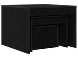 Coffee Table 3 pcs Black Oak Engineered Wood 875034