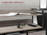 Rustic Chest of Seven Fabric Drawers - Grey Wood Effect T3398P330513