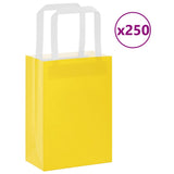 Paper Bags 250 pcs with Handles Yellow 15x8x21 cm 4102005