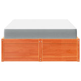 Bed with Mattress Wax Brown 120x190 cm Small Double Solid Wood Pine 3281954