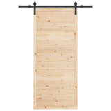 Sliding Door Brown 80 x 208 cm Solid pine wood 3381185