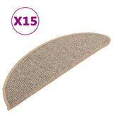 Stair Mats 15 pcs 56x17x3 cm Brown Half Round 149847