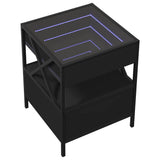 ZNTS Coffee Table with Infinity LED Black 40x40x51 cm 847717