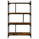 Bookcase 4-Tier Smoked Oak 76x32x123 cm Engineered Wood 833937