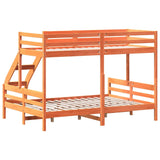 Bunk Bed without Mattress 90x200/140x200 cm Wax Brown Solid Wood 3207192