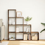 Room Divider Bookcase 4-Tier Smoked Oak 131.5x29x131.5 cm Engineered Wood 857971