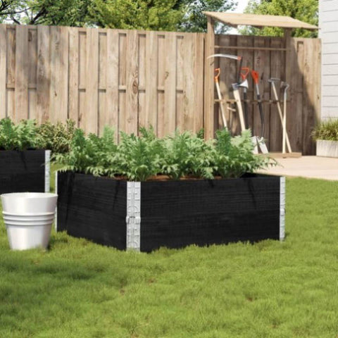 ZNTS Garden Planter Black 100x100 cm Solid Wood Pine 3295400