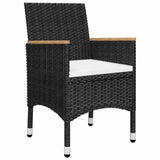 Garden Dining Set Black Solid acacia wood Large Durable 3095869