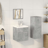 4 Piece Bathroom Furniture Set Concrete Grey Engineered Wood 3324901