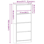 Shoe Cabinet Old wood 80 x 21 x 163.5 cm Engineered wood 3334025