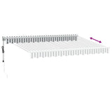 Retractable Awning Anthracite and White 3.5x2.5 m Fabric&Aluminium 3216114