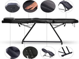 Salon Beauty Bed and Hydraulic Stool, Adjustable 3-Section Massage Table w/Detachable Head Cushions, 29353600