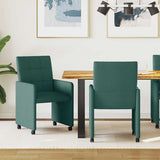 Dining Chairs with Wheels 2 pcs Dark green 58 x 65 x 94 cm 42017834