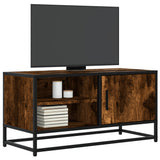 TV Cabinet Smoked Oak 80x34.5x40 cm Engineered Wood and Metal 848821