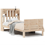 ZNTS Bookcase Bed without Mattress 90x200cm Solid Wood Pine 3322686