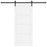 Sliding Door 86 x 198.5 cm Engineered Wood White and Black 3449984