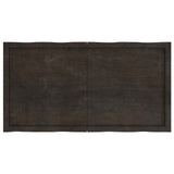 Table Top Dark Brown 120x60x cm Treated Solid Wood Live Edge 364026