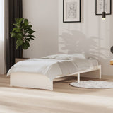 Bed Frame without Mattress White Solid Wood 90x190 cm Single Single 814915