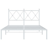 Metal Bed Frame without Mattress with Headboard White 120x200cm 376549