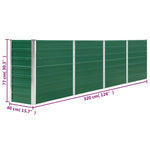 Raised Garden Bed 320x40x77 cm Galvanised Steel Green 47049