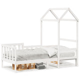 Day Bed with Roof without Mattress White 80x200 cm Solid Wood 3282265