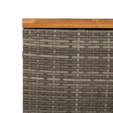 Garden Storage Box Grey 110x55x63 cm Poly Rattan Acacia Wood 366286