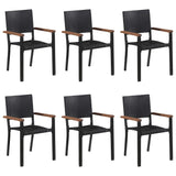 ZNTS 7 Piece Garden Dining Set Black 3067903