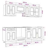 8 Piece Kitchen Cabinet Set "Kalmar" Sonoma Oak Engineered Wood 3314824