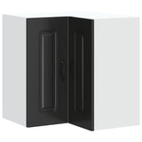 Kitchen Wall Corner Cabinet Kalmar Black Engineered Wood 853618