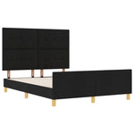 ZNTS Bed Frame Black 140x190 cm Fabric 3344727