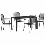 Garden Dining Set 5 pcs Black Powder-Coated Steel 3379158