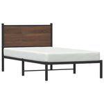 Metal Bed Frame without Mattress Brown Oak 100x200 cm 4007760