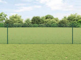Welded Wire Fence with Posts 10 x 1 m Galvanised Steel Green 3336444