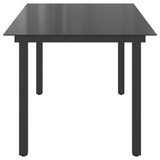 Garden Dining Table Black Aluminium and Glass 190 x 90 cm Durable 42789