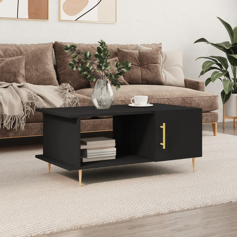 ZNTS Coffee Table Black 90x50x40 cm Engineered Wood 829477