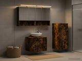 Bathroom Furniture Set 4 pcs Smoked Oak 33 x 34.5 x 100 cm 3407419