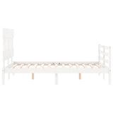 Bed Frame without Mattress White 120x200 cm Solid Wood 3195152
