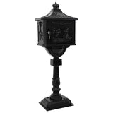 Standing Mailbox Black 42.5 x 29.5 x 117 cm Cast Aluminum 42023493