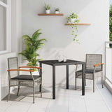 Garden Dining Set with Cushion 3 pcs Grey and Black Rattan 3380820