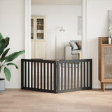 Dog Gate Foldable 2 Panels Black 160 cm Poplar Wood 352256
