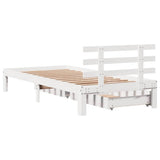 Bed Frame with Drawers without Mattress White90x190 cm Single 3301997