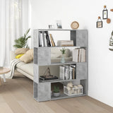 Book Cabinet Room Divider Concrete Grey 100x24x124 cm 809192