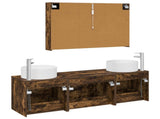 Bathroom Furniture Set 4 pcs Smoked Oak 3407067