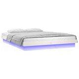 LED Bed Frame without Mattress White 120x200 cm Solid Wood 819968