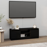 ZNTS TV Cabinet with Door Black 102x30x36 cm 823351