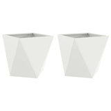 Planter 2 pcs White 50 x 50 x 50 cm Steel 883839